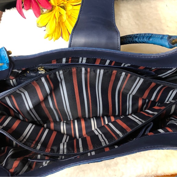 New Sharif Croc Style Beautiful Leather Satchel Handbag w/Matching Wristlet - Picture 11 of 16